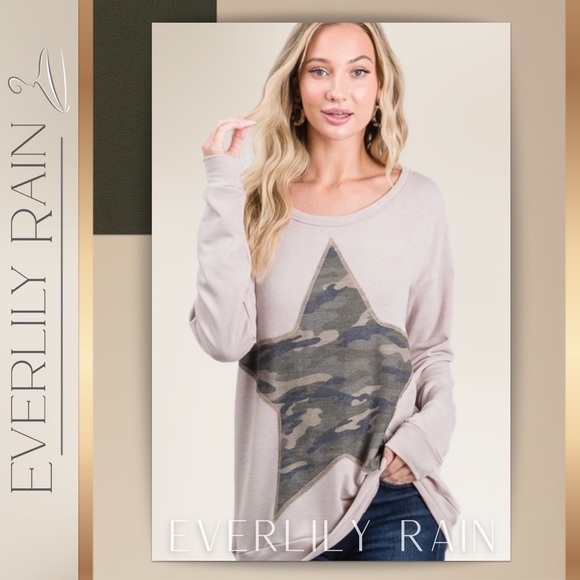 Soft Camo Star Patch Sweatshirt - Picture 3 of 14